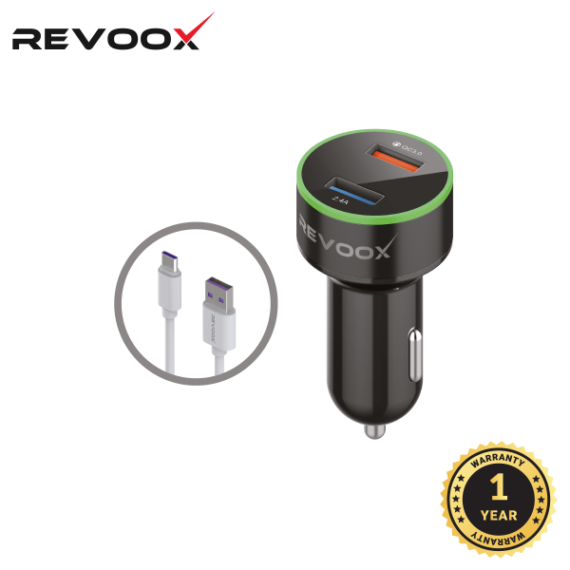REVOOX CAR CHARGER + CABLE TYPE C RCC-UC01