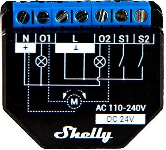 Shelly Plus 2Pm Relais Double Wifi (Eclairage, volet Roulant)